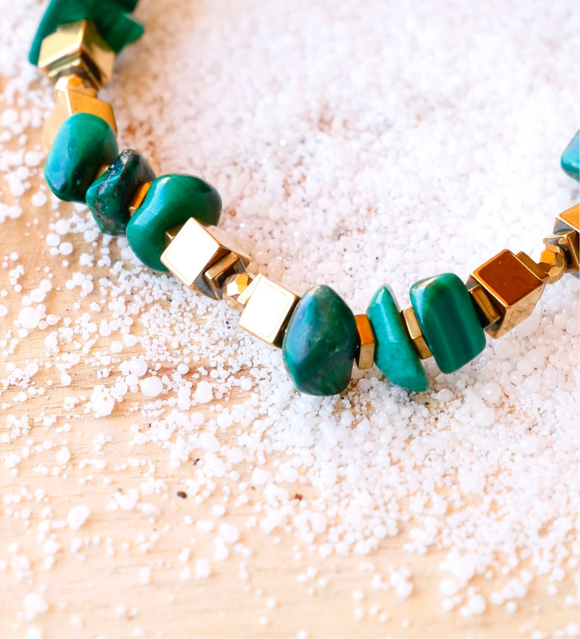 Bracelet PARIVARTANA en Malachite – Transformation & Guérison du Corps