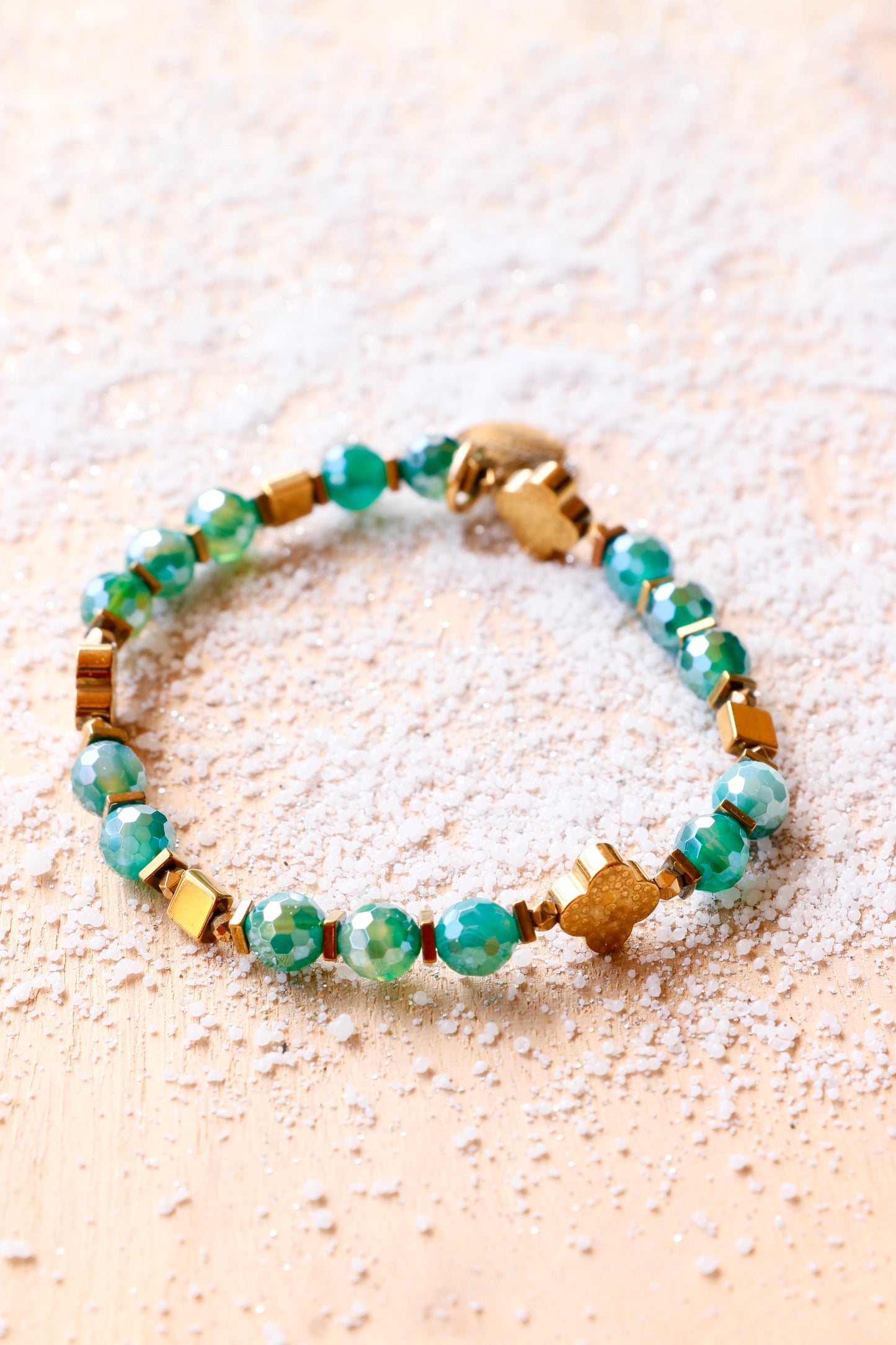 Bracelet SHANTI en Agate Émeraude – Stabilité & Sérénité