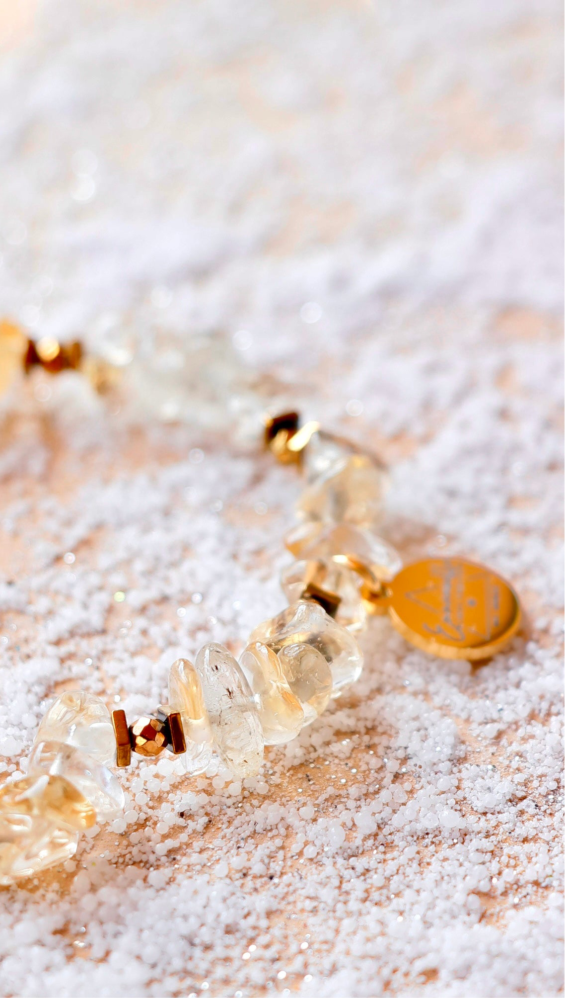 Bracelet LAKSHMI en Citrine Collection White Pearl - Abondance & Énergie Positive