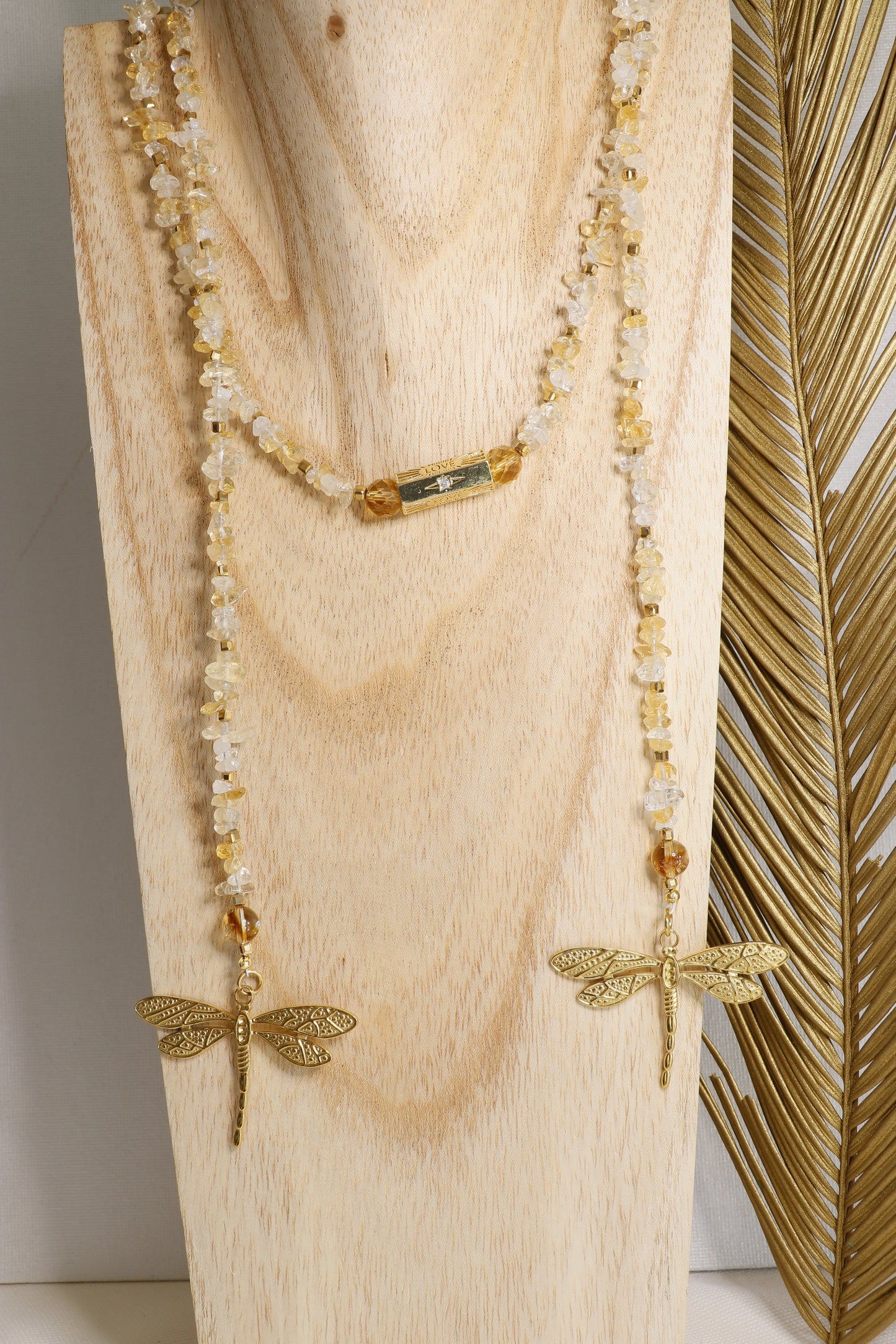 Collier écharpe LAKSHMI Abondance & Énergie Positive en Citrine