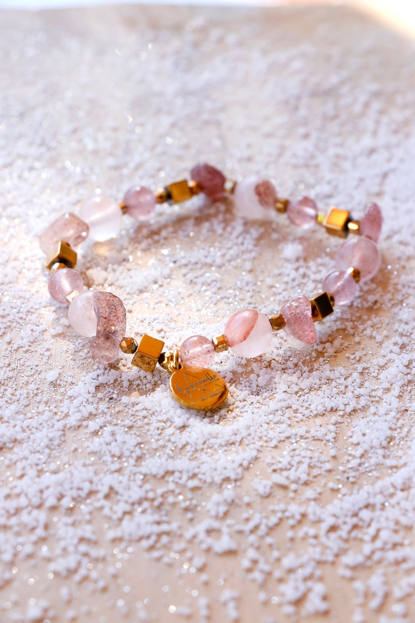 Bracelet simple RASA en Quartz Framboise – Joie de vivre, Douceur & Amour de soi