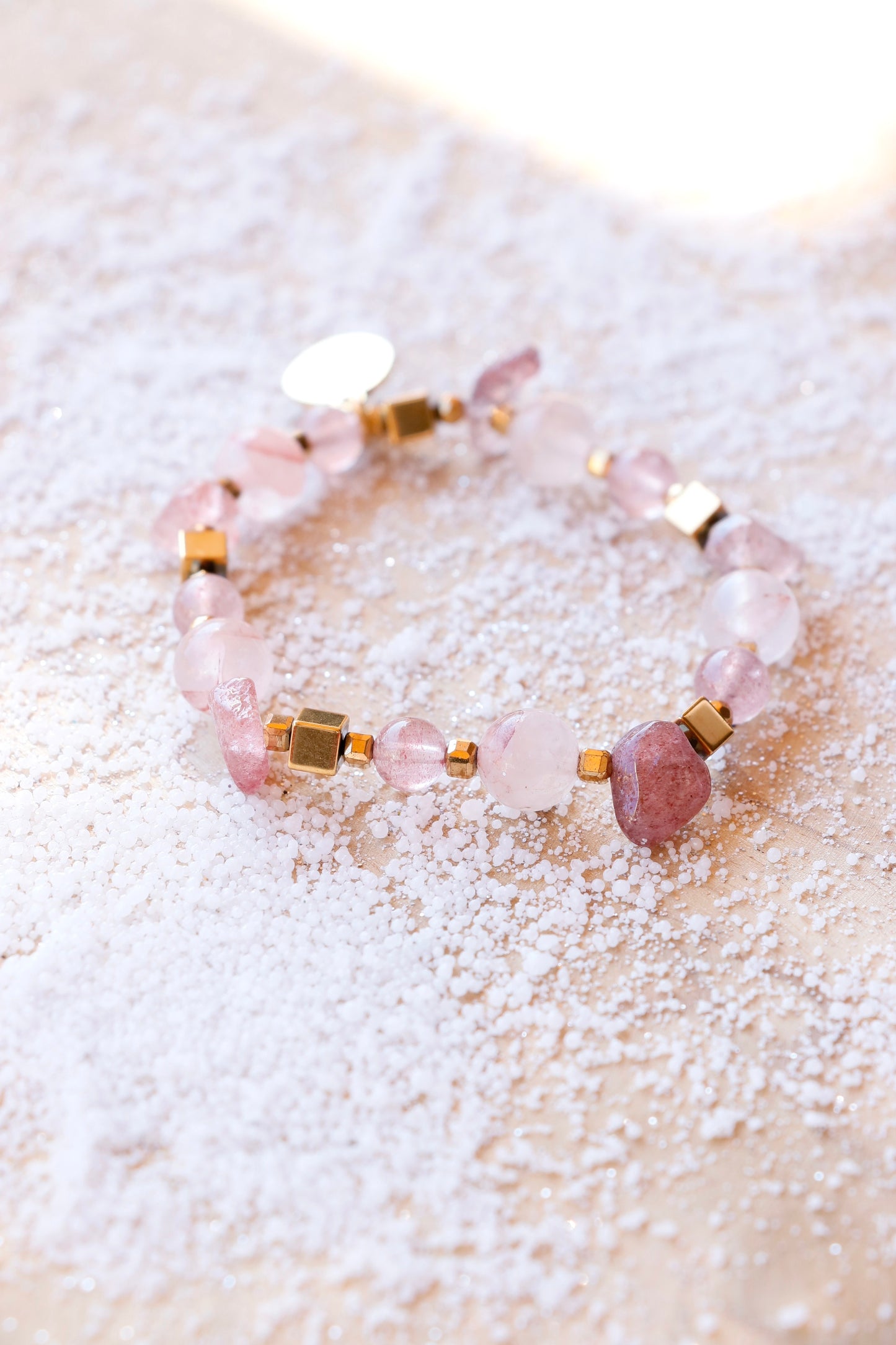 Bracelet simple RASA en Quartz Framboise – Joie de vivre, Douceur & Amour de soi