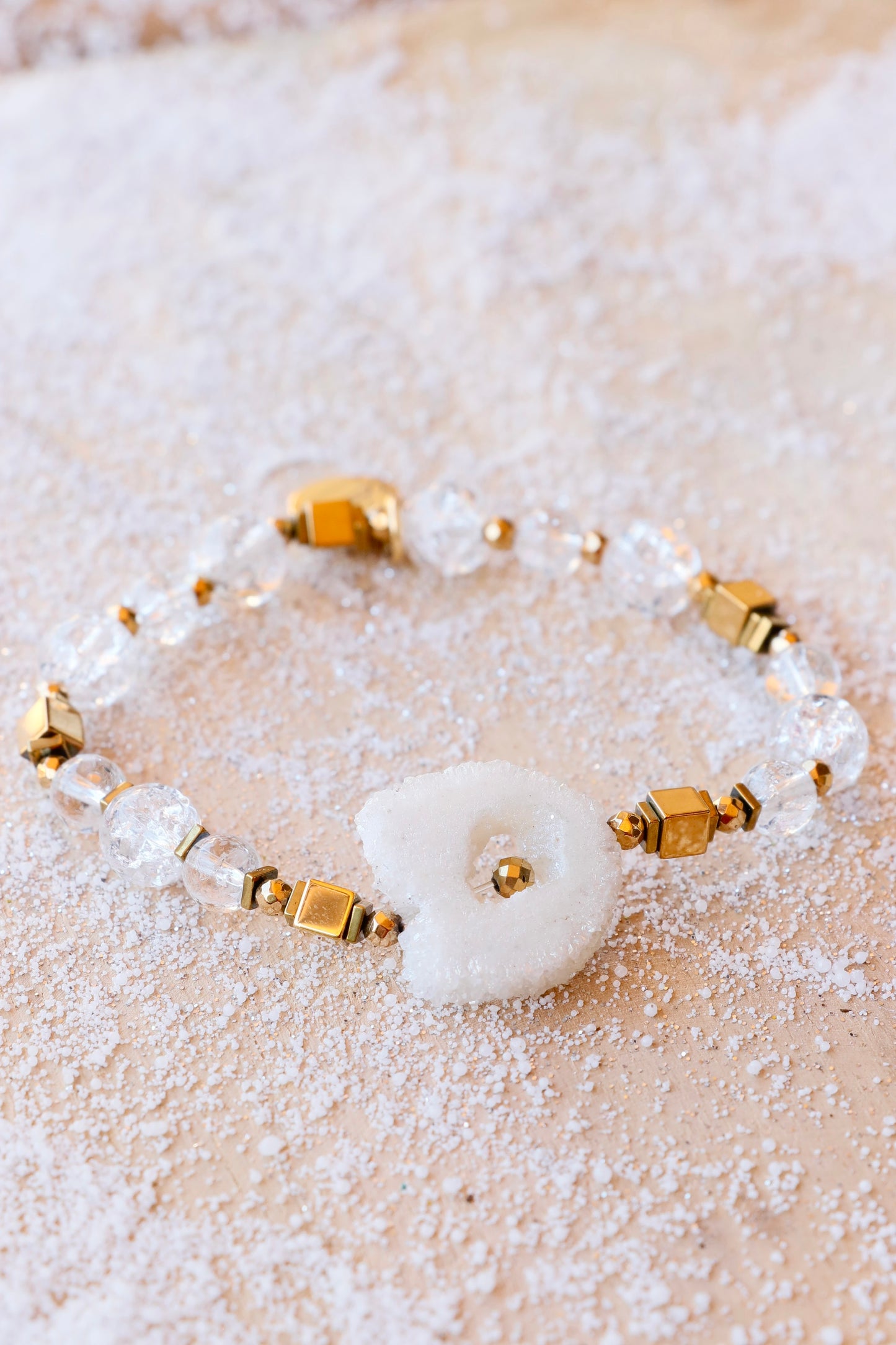 Bracelet SHUBHRA en Quartz Givré – Clarté Intérieure & Lâcher-Prise