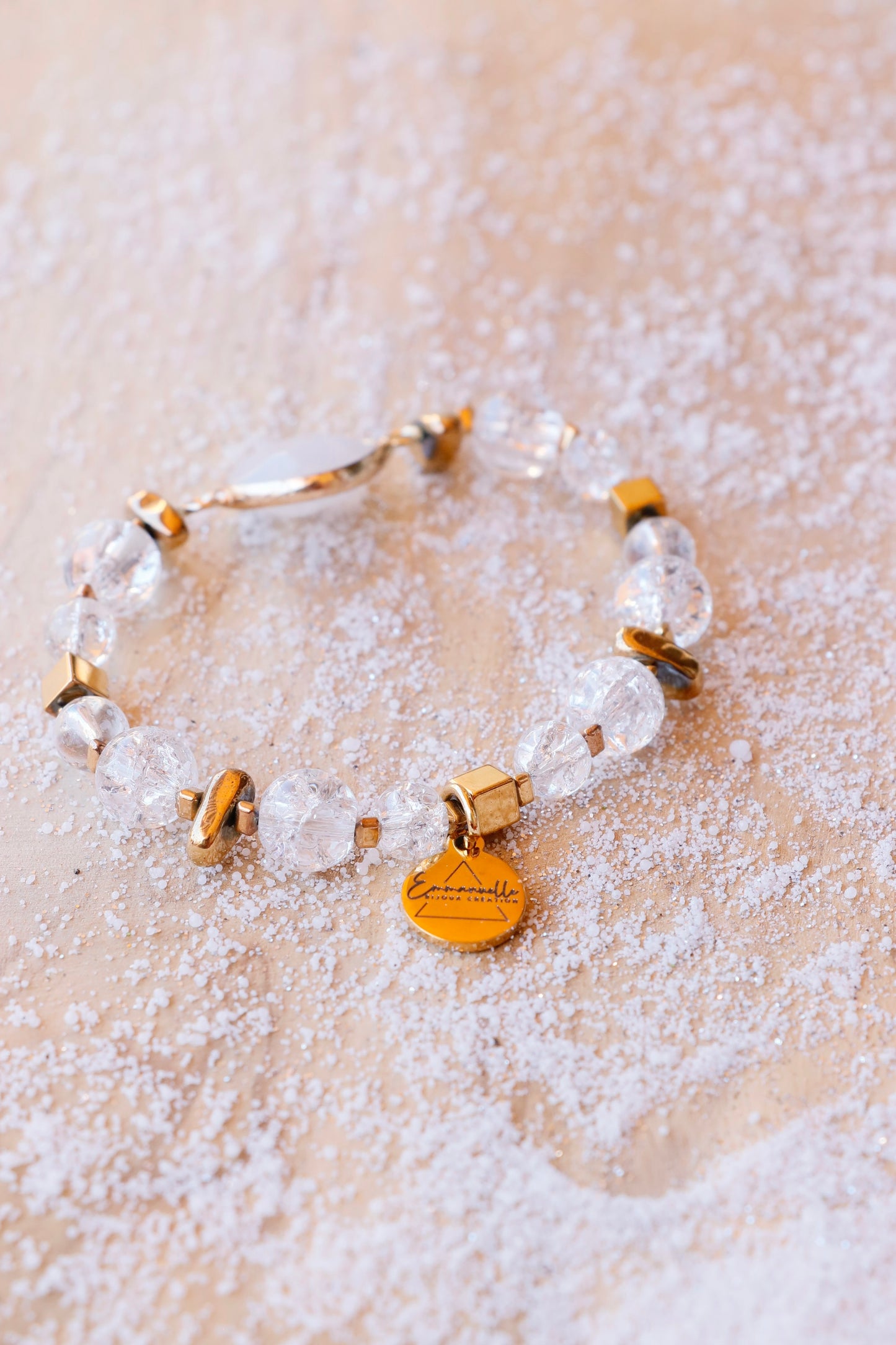 Bracelet Quartz Blanc Givré – Clarté, Pureté et Harmonie Intérieure