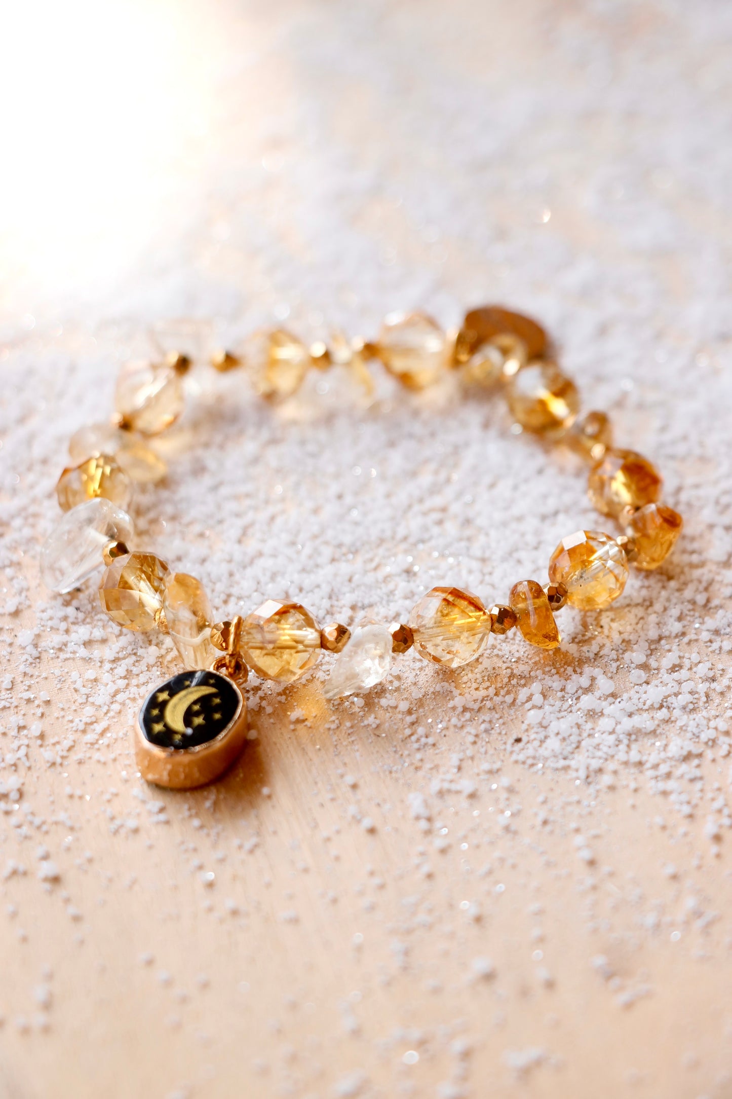 Bracelet Lune LAKSHMI Abondance & Énergie Positive en Citrine