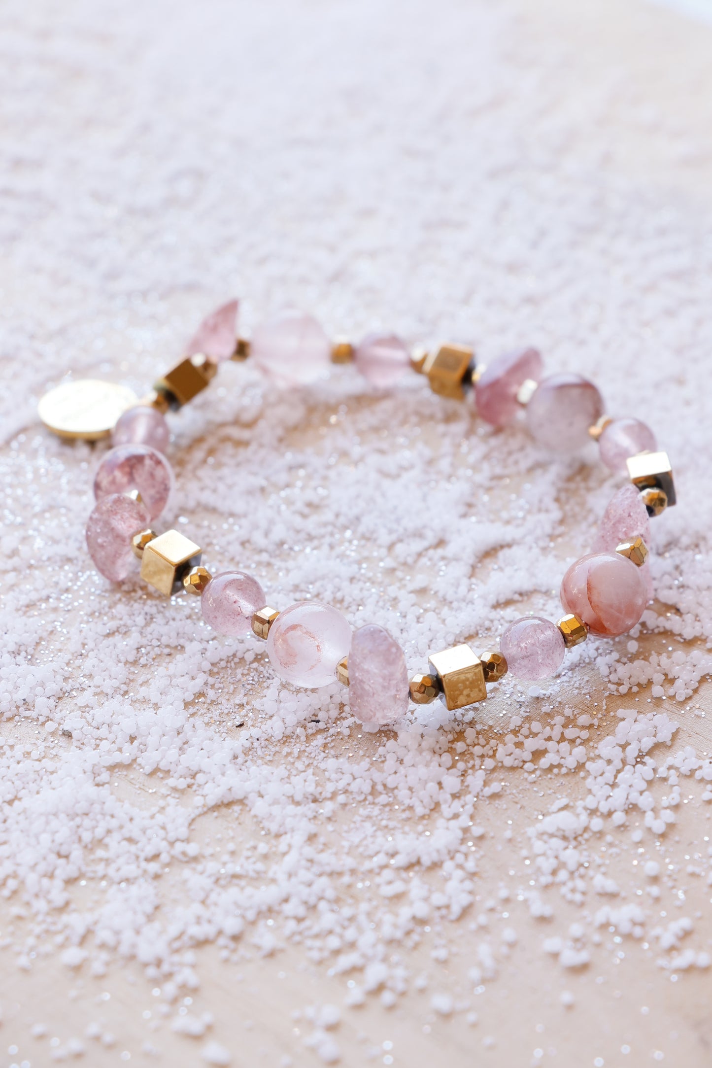 Bracelet simple RASA en Quartz Framboise – Joie de vivre, Douceur & Amour de soi