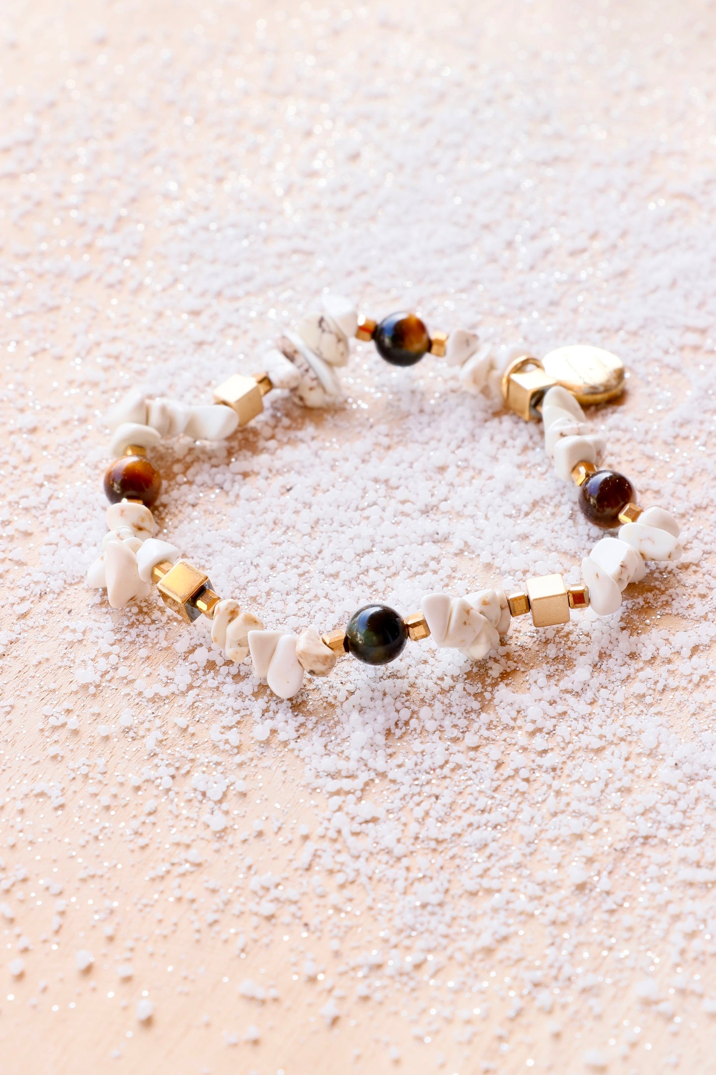 Bracelet DHYANA en Magnésite – Calme mental & Paix intérieure