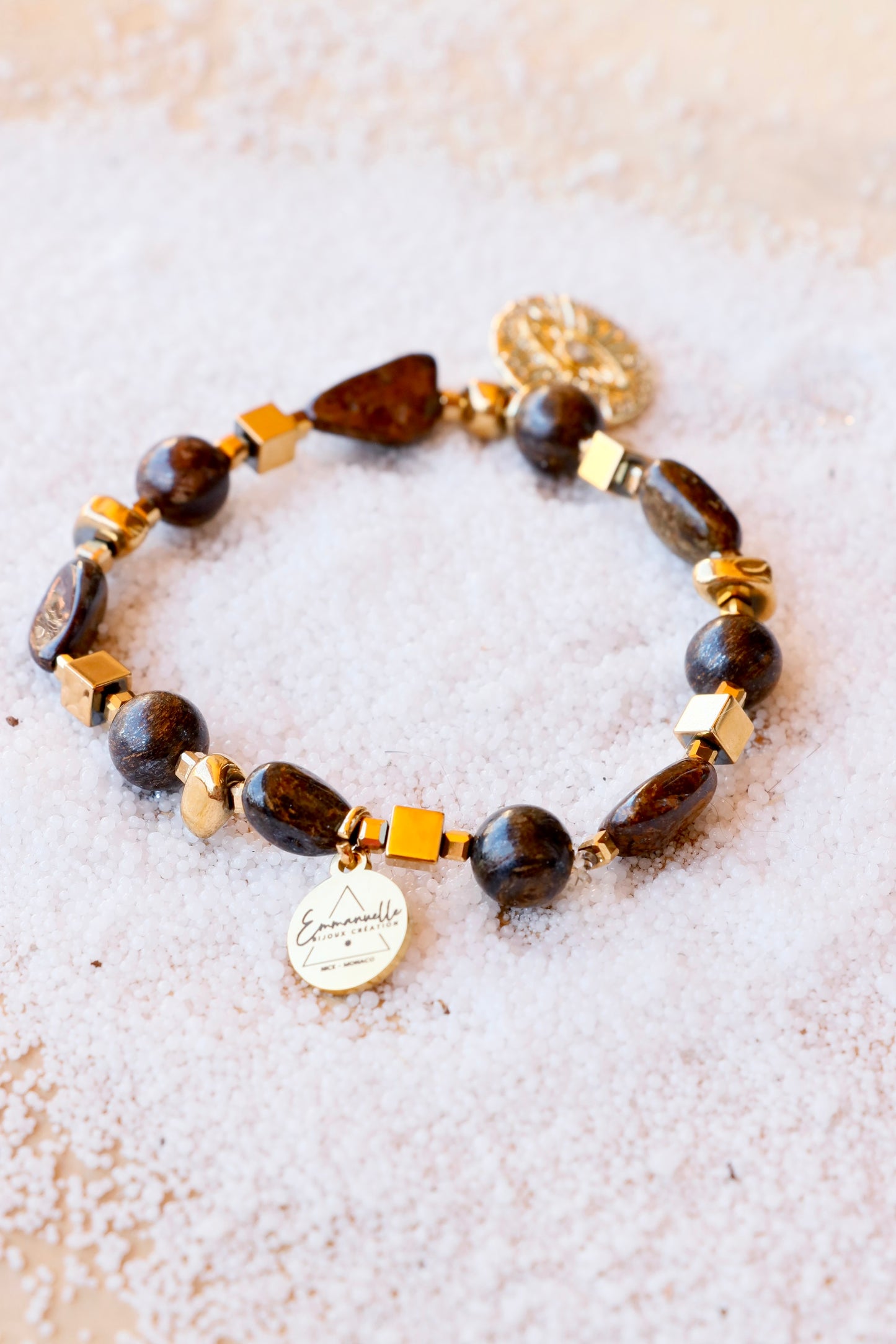 Bracelet SADHANA pendentif œil protecteur – Protection & Stabilité en Bronzite