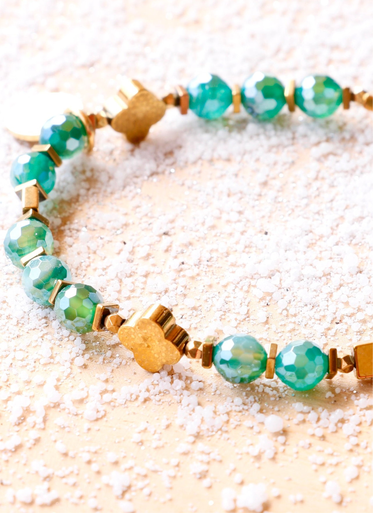 Bracelet SHANTI en Agate Émeraude – Stabilité & Sérénité