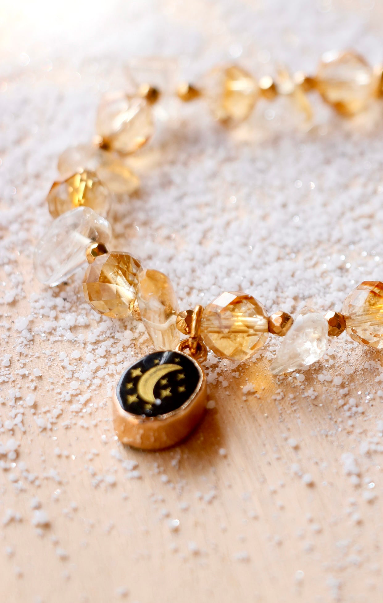 Bracelet Lune LAKSHMI Abondance & Énergie Positive en Citrine