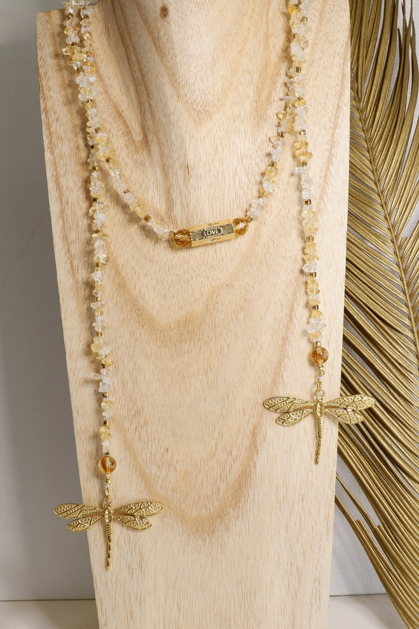 Collier écharpe LAKSHMI Abondance & Énergie Positive en Citrine