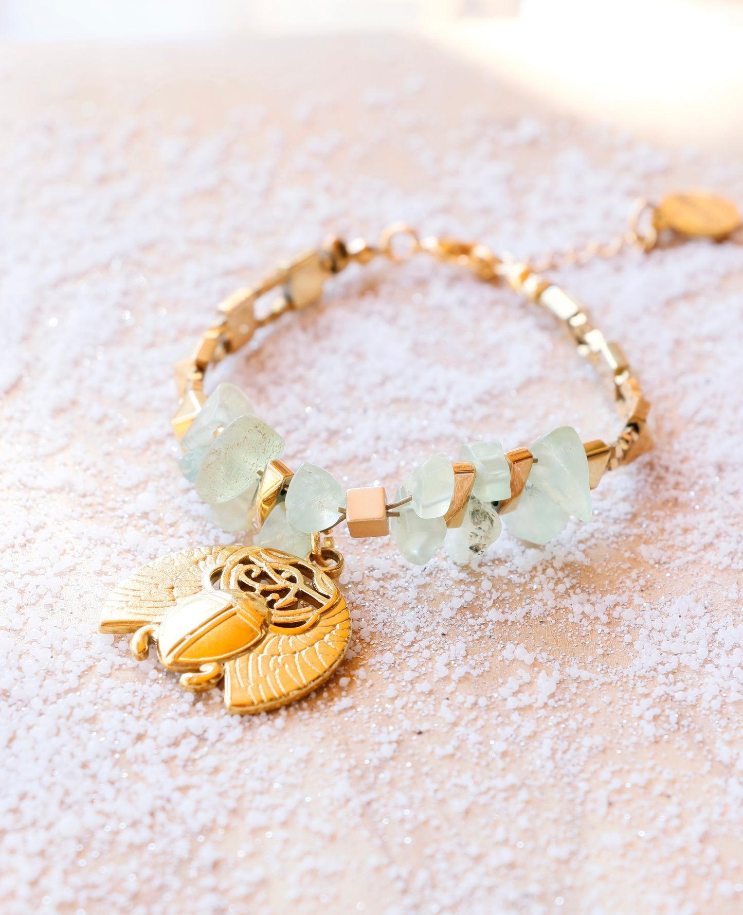 Bracelet HRIDAYA en Prénhite - Guérison émotionnelle & ouverture du cœur