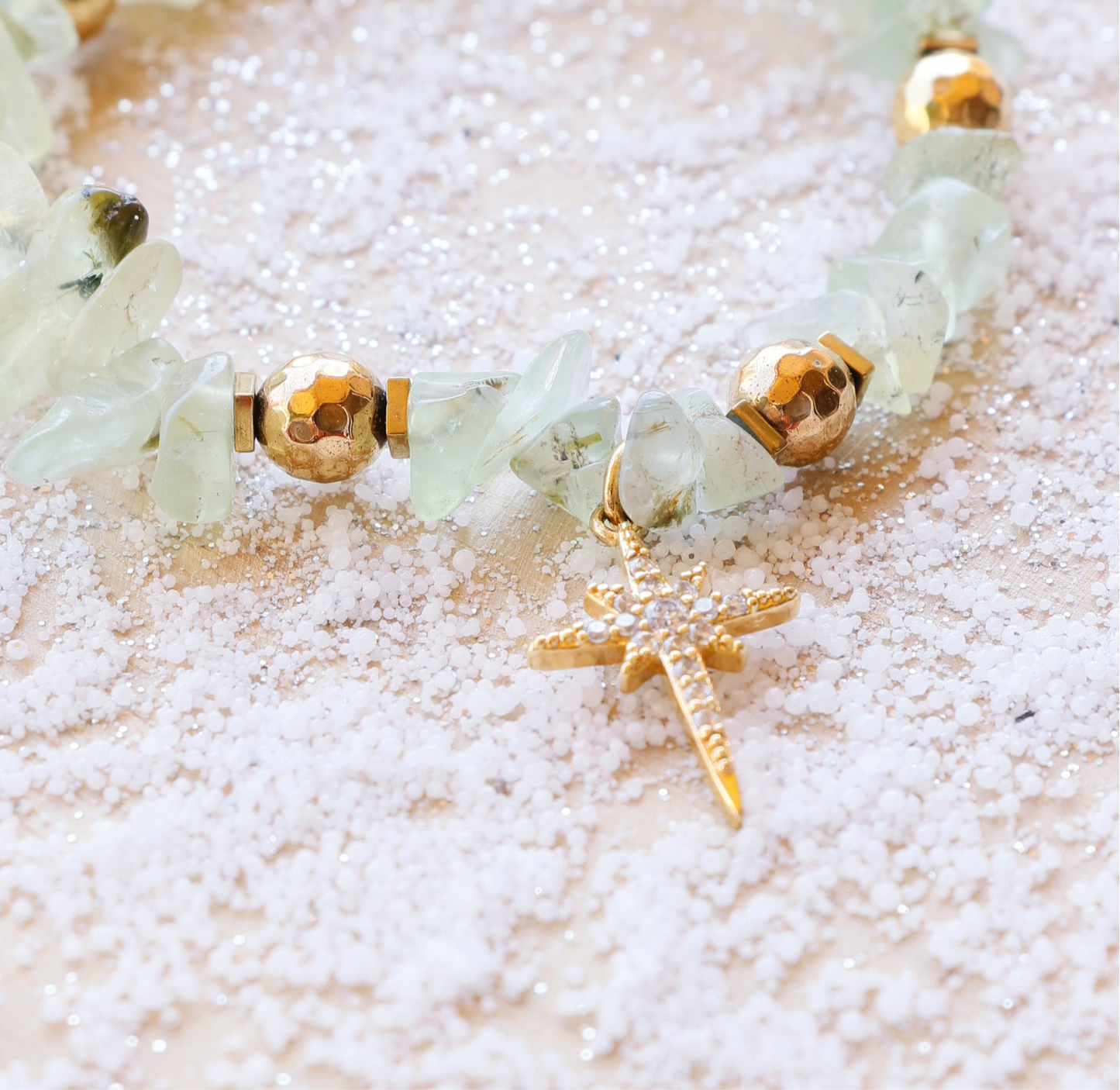 Bracelet HRIDAYA en Prehnite - Guérison émotionnelle & ouverture du cœur