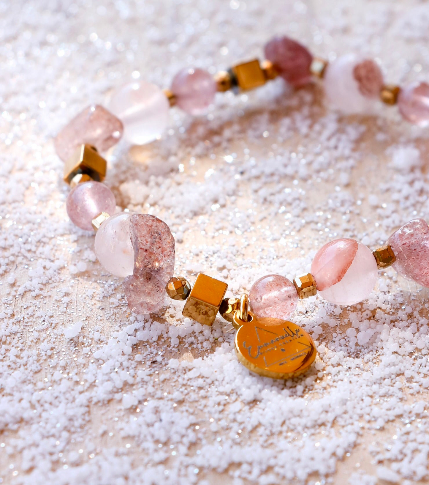 Bracelet simple RASA en Quartz Framboise – Joie de vivre, Douceur & Amour de soi
