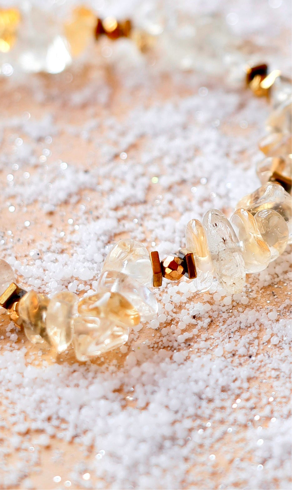 Bracelet LAKSHMI en Citrine Collection White Pearl - Abondance & Énergie Positive