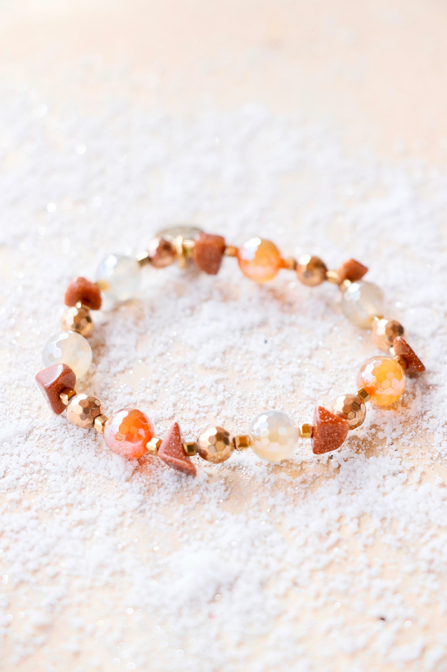 Bracelet SHANTI en Agate Mandarine – Stabilité & Sérénité