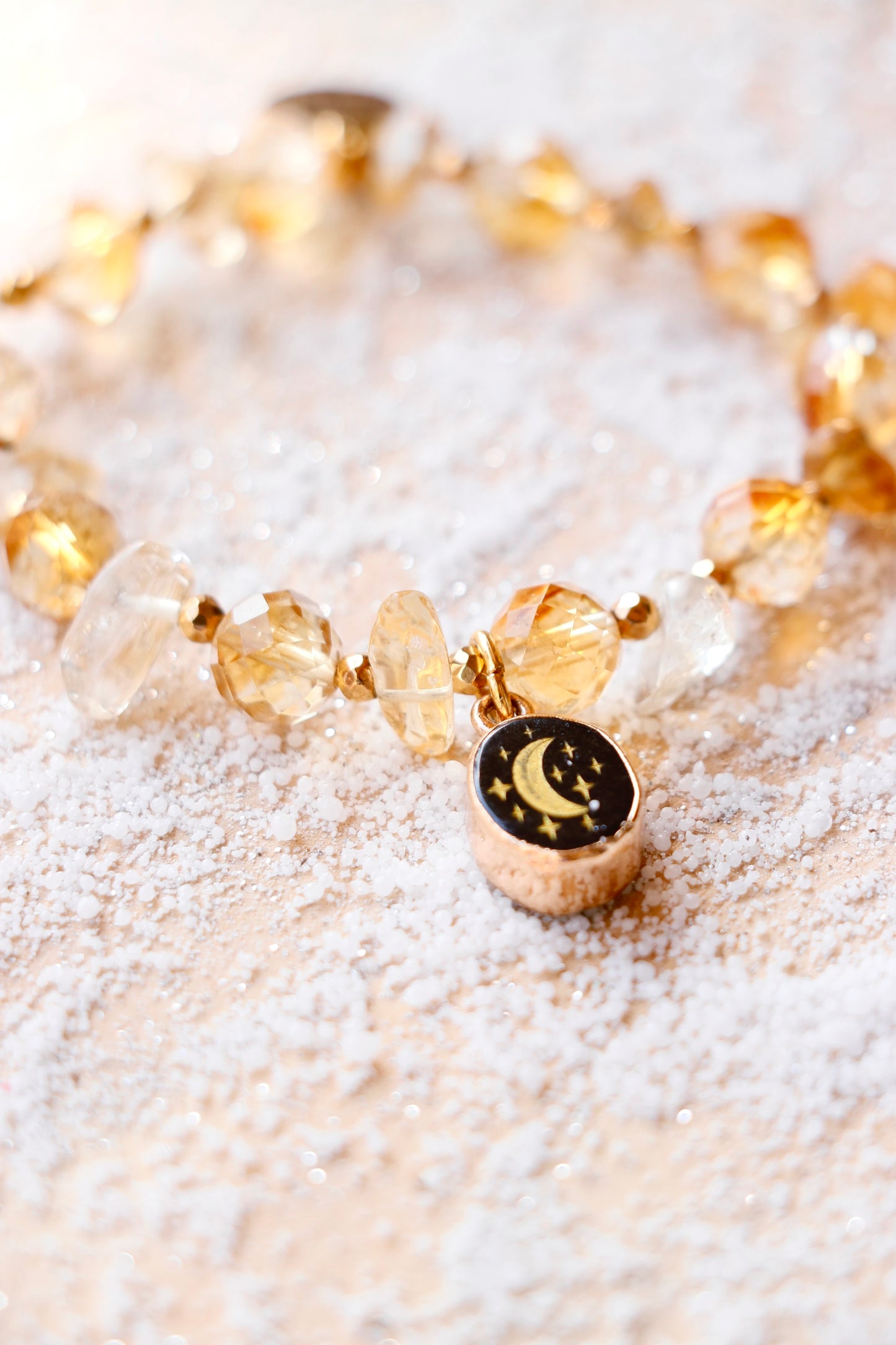 Bracelet Lune LAKSHMI Abondance & Énergie Positive en Citrine