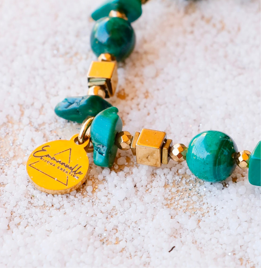 Bracelet PARIVARTANA en Malachite pendentif Étoile d’Orion – Transformation & Guérison du Corps