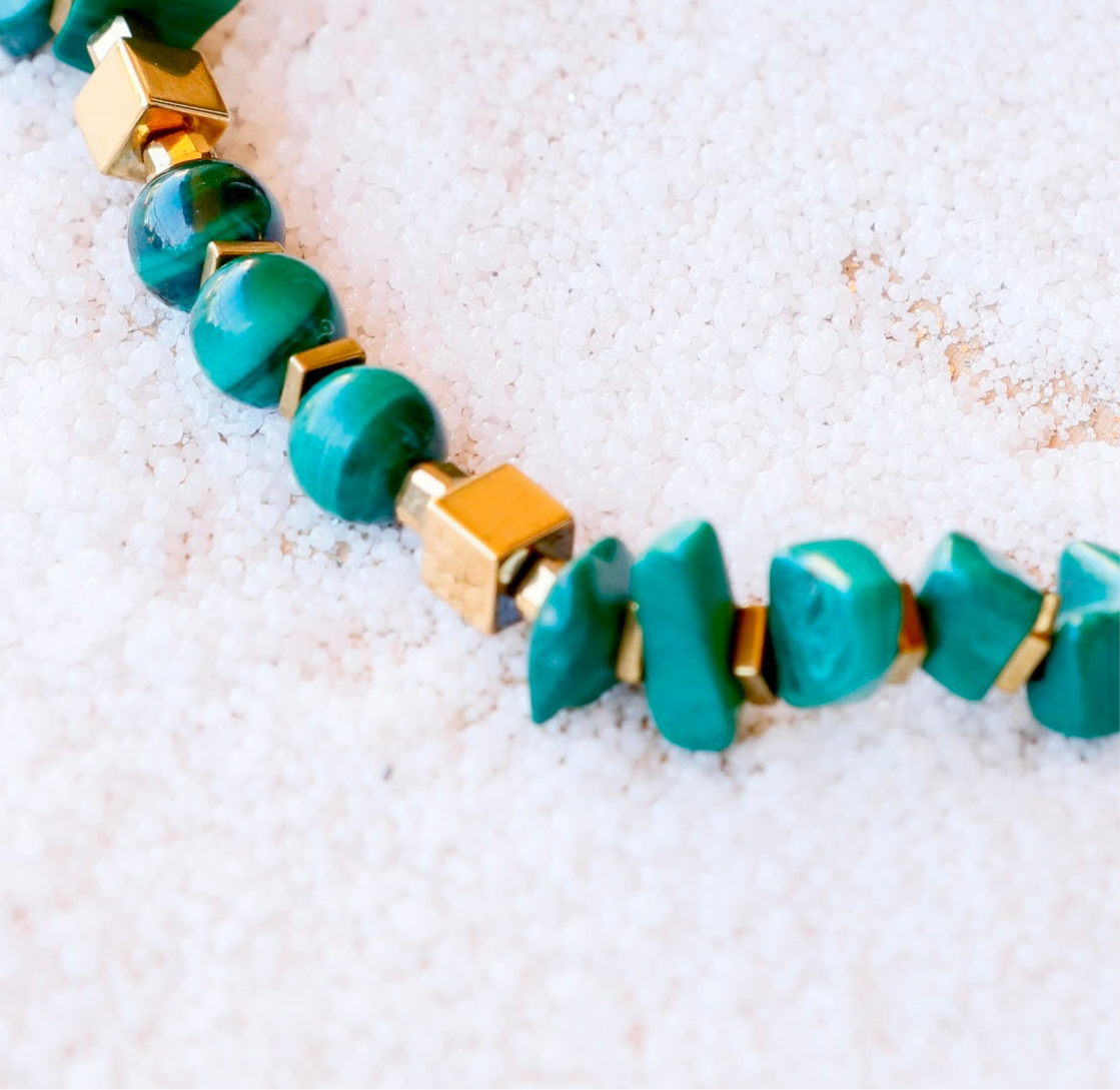 Bracelet PARIVARTANA en Malachite – Transformation & Guérison du Corps
