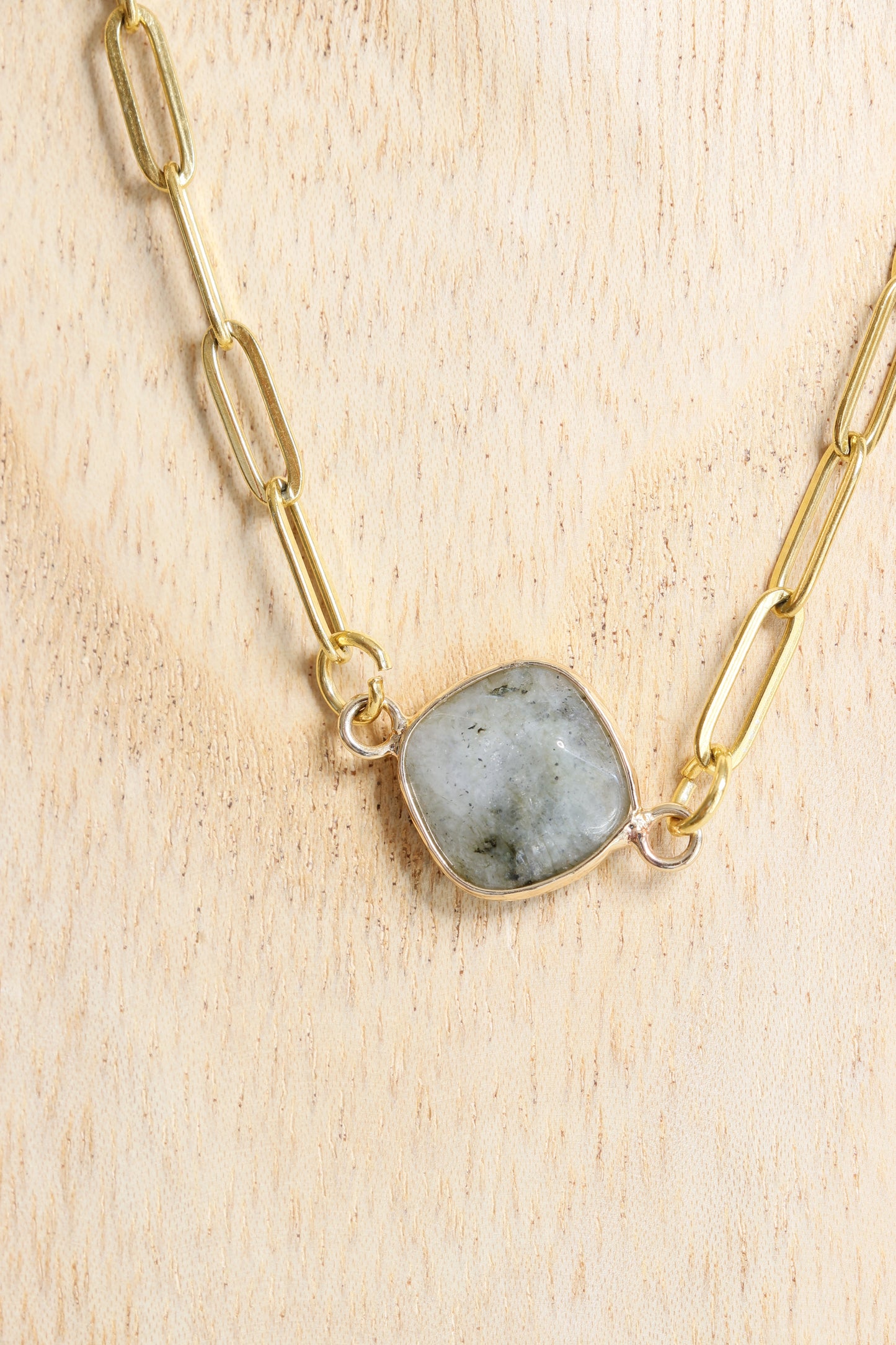 Collier écharpe Maya en Labradorite Protection & Régénération Énergétique pendentifs cœurs