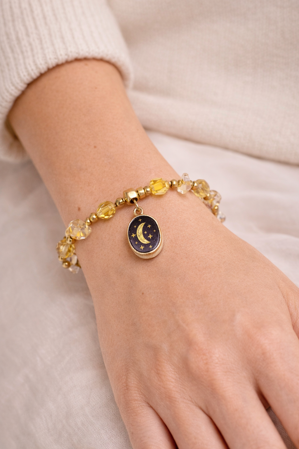 Bracelet Lune DHANAYA en Citrine