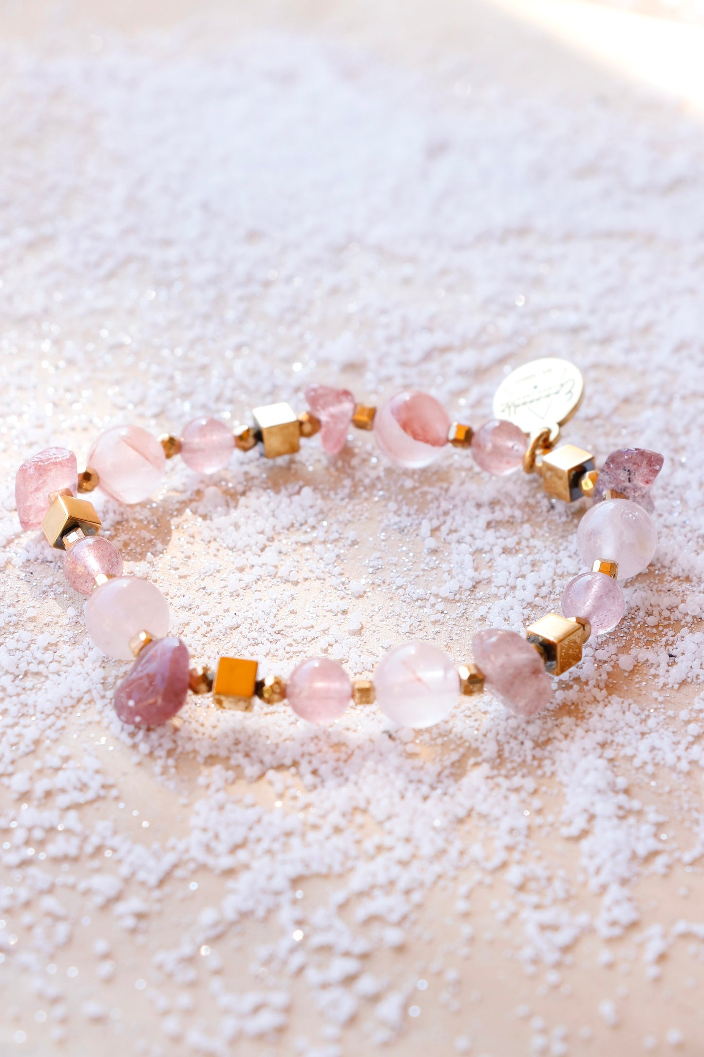 Bracelet simple RASA en Quartz Framboise – Joie de vivre, Douceur & Amour de soi