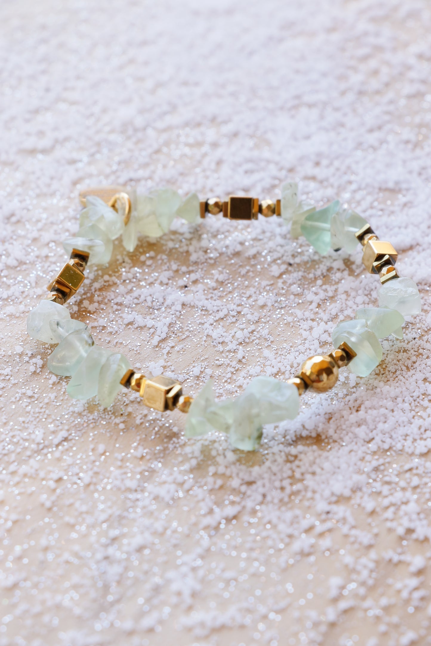Bracelet HRIDAYA en Prénhite - Guérison émotionnelle & ouverture du cœur