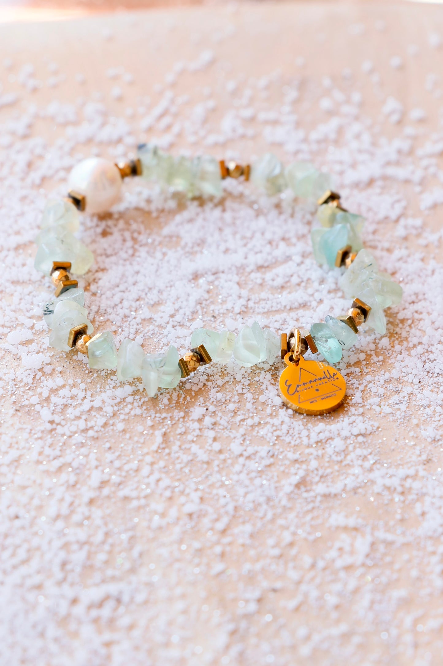 Bracelet HRIDAYA en Prénhite - Guérison émotionnelle & ouverture du cœur