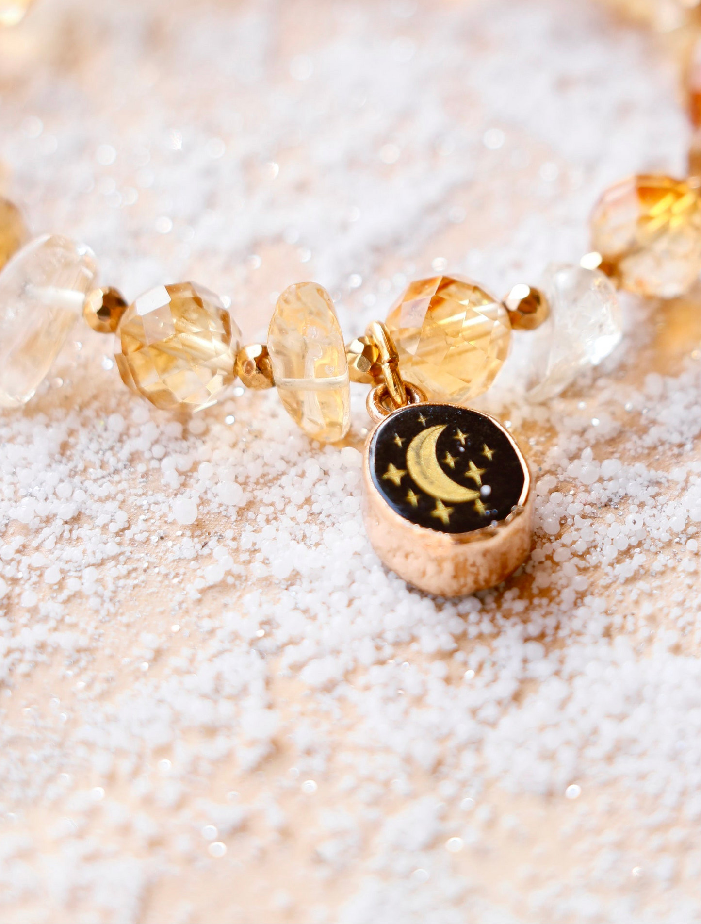 Bracelet Lune LAKSHMI Abondance & Énergie Positive en Citrine