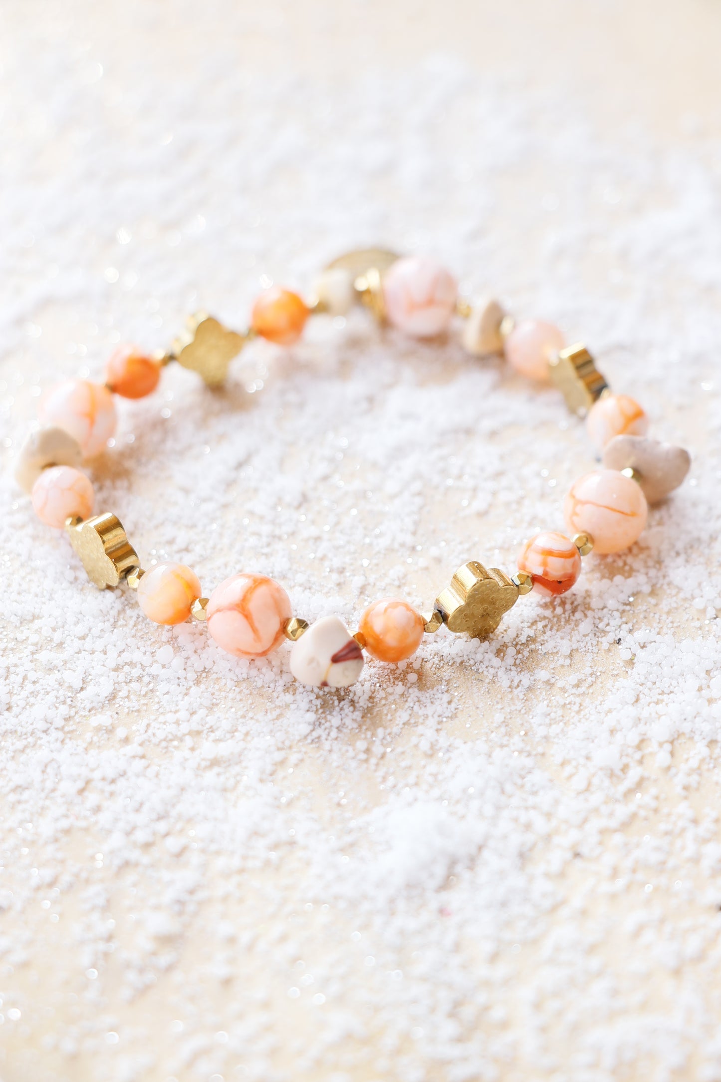Bracelet SHANTI en Agate Mandarine – Stabilité & Sérénité