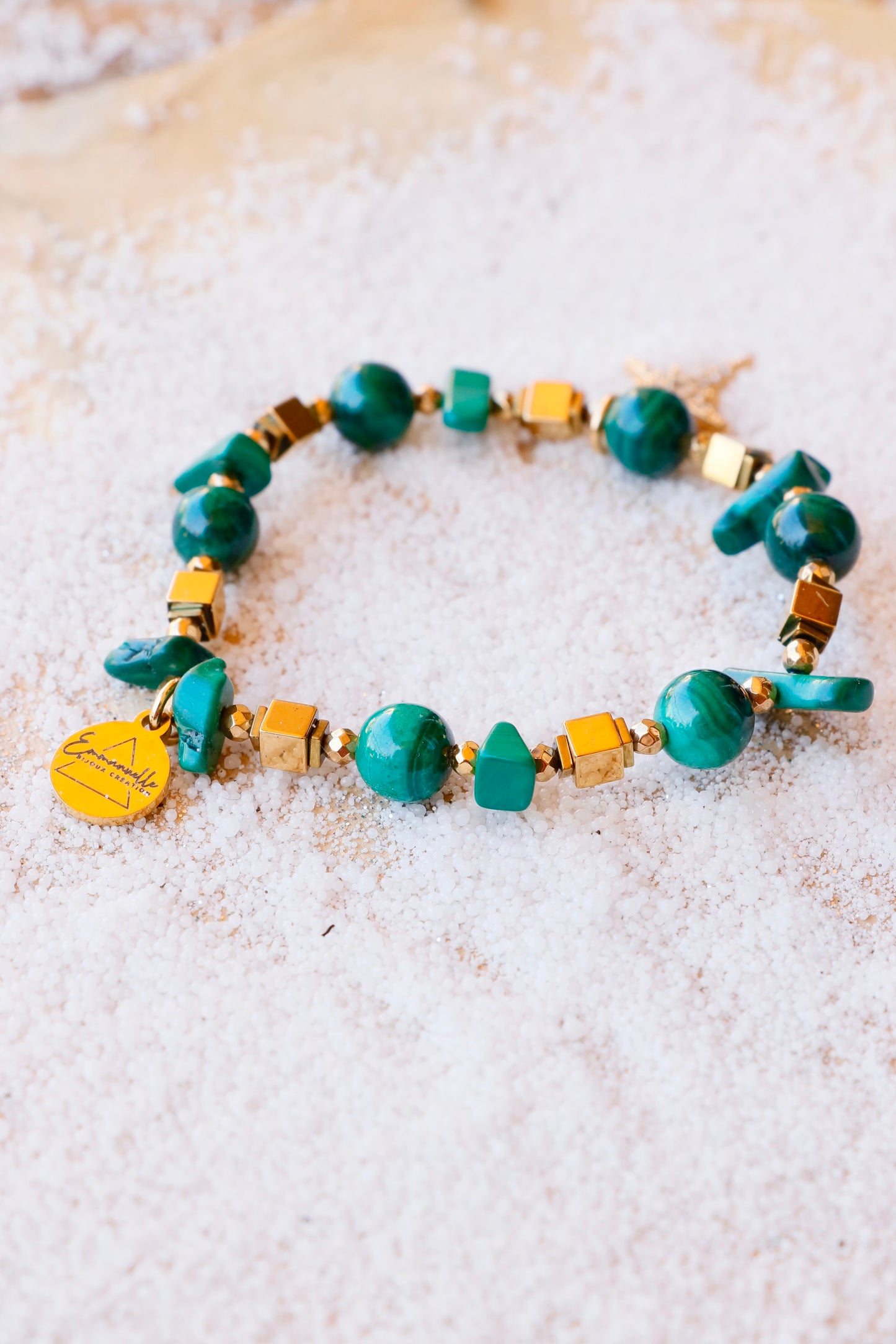 Bracelet PARIVARTANA en Malachite pendentif Étoile d’Orion – Transformation & Guérison du Corps