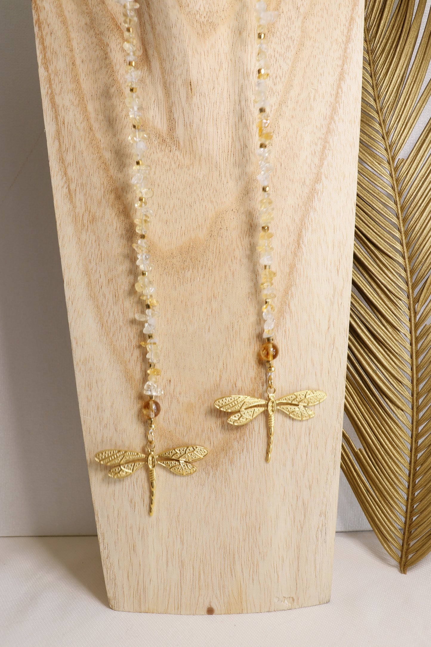 Collier écharpe LAKSHMI Abondance & Énergie Positive en Citrine
