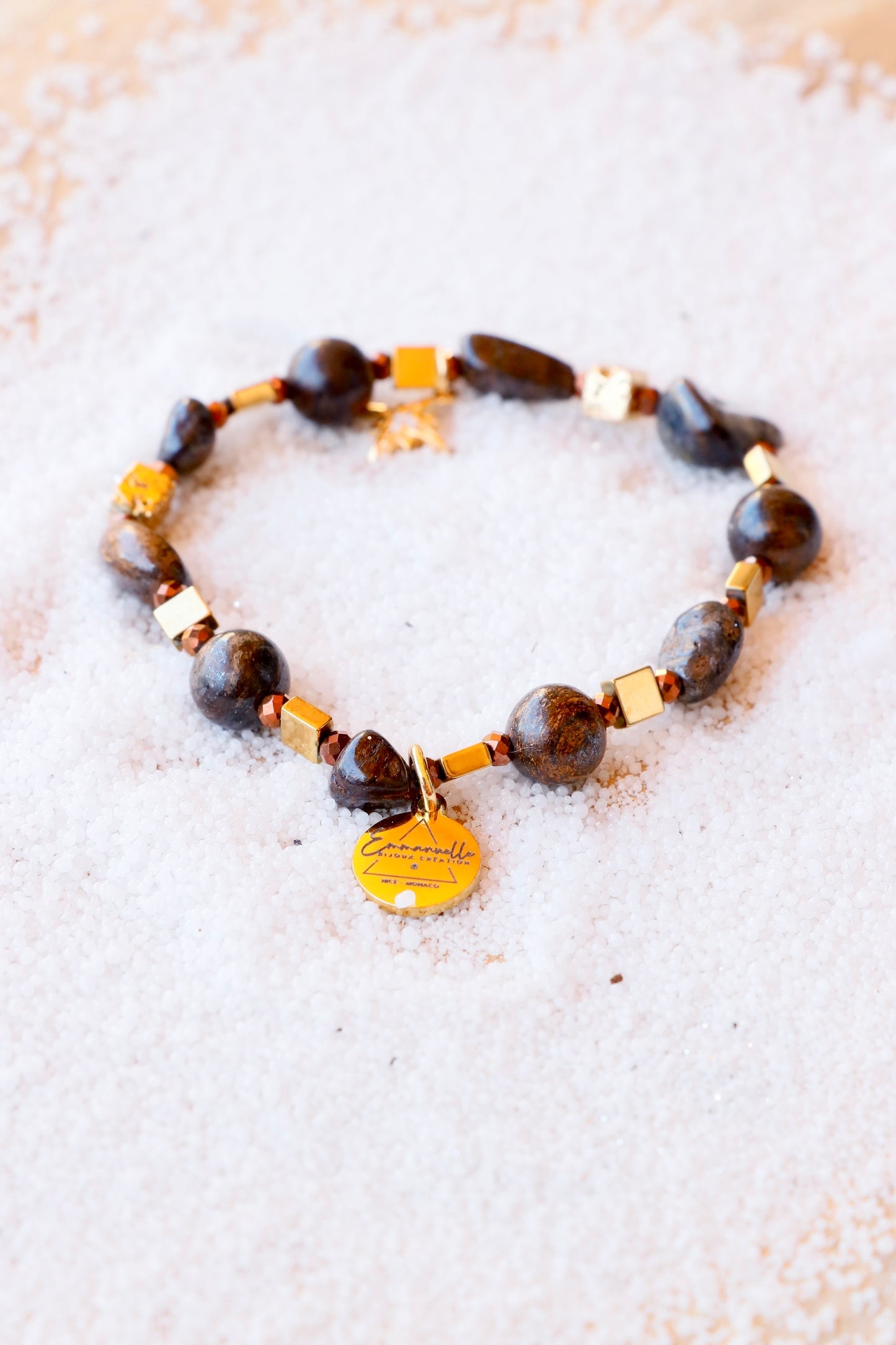 Bracelet SADHANA pendentif étoile – Protection & Stabilité en Bronzite