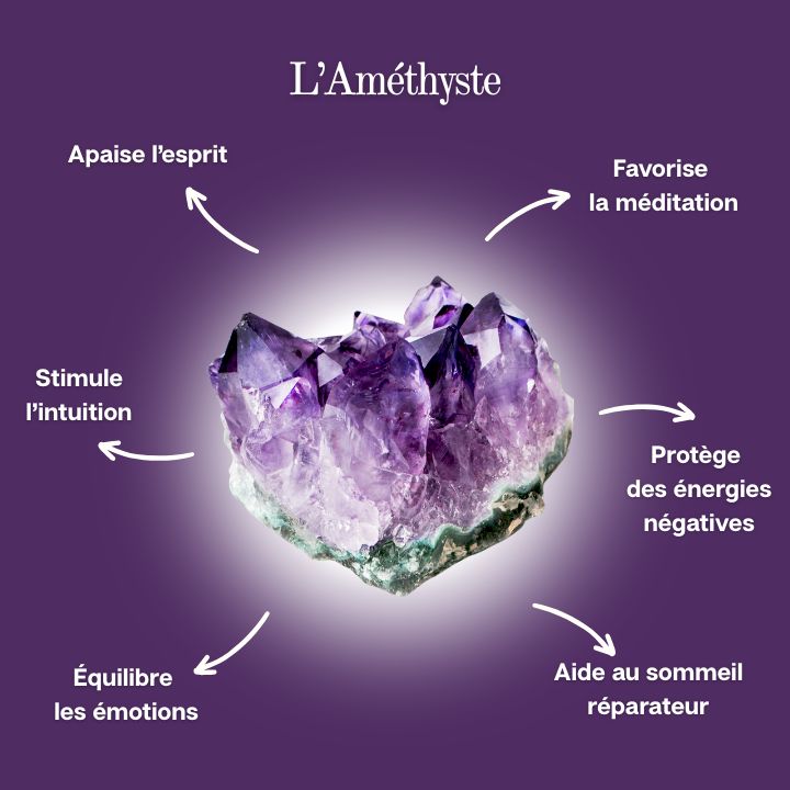 Bracelet MANTRA - Apaisement & Clarté Mentale en Améthyste