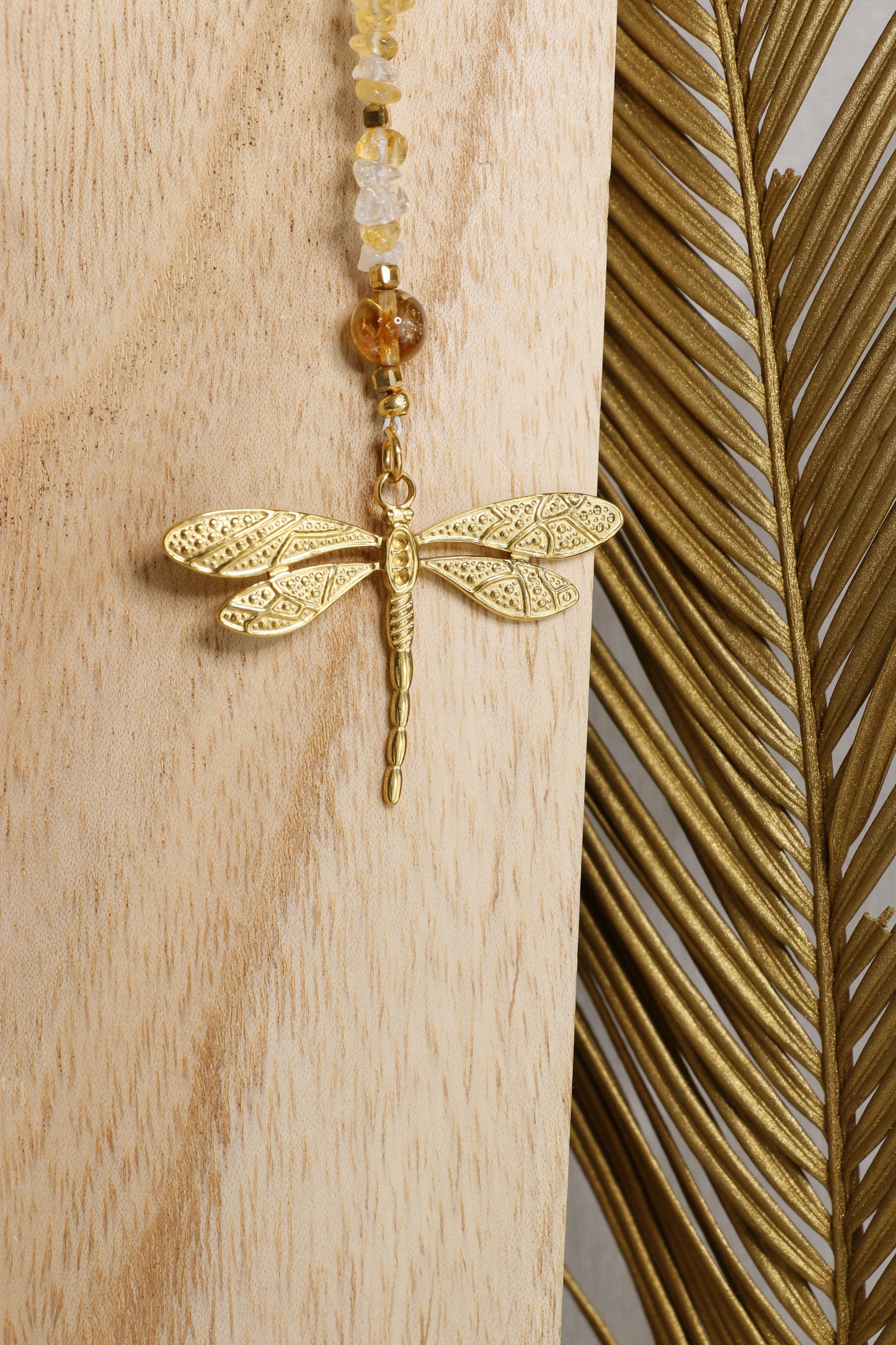 Collier écharpe LAKSHMI Abondance & Énergie Positive en Citrine