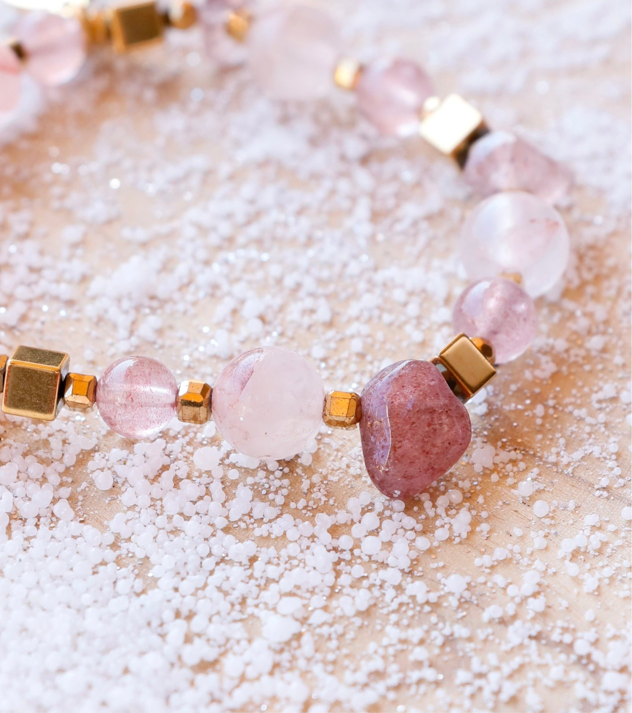 Bracelet simple RASA en Quartz Framboise – Joie de vivre, Douceur & Amour de soi