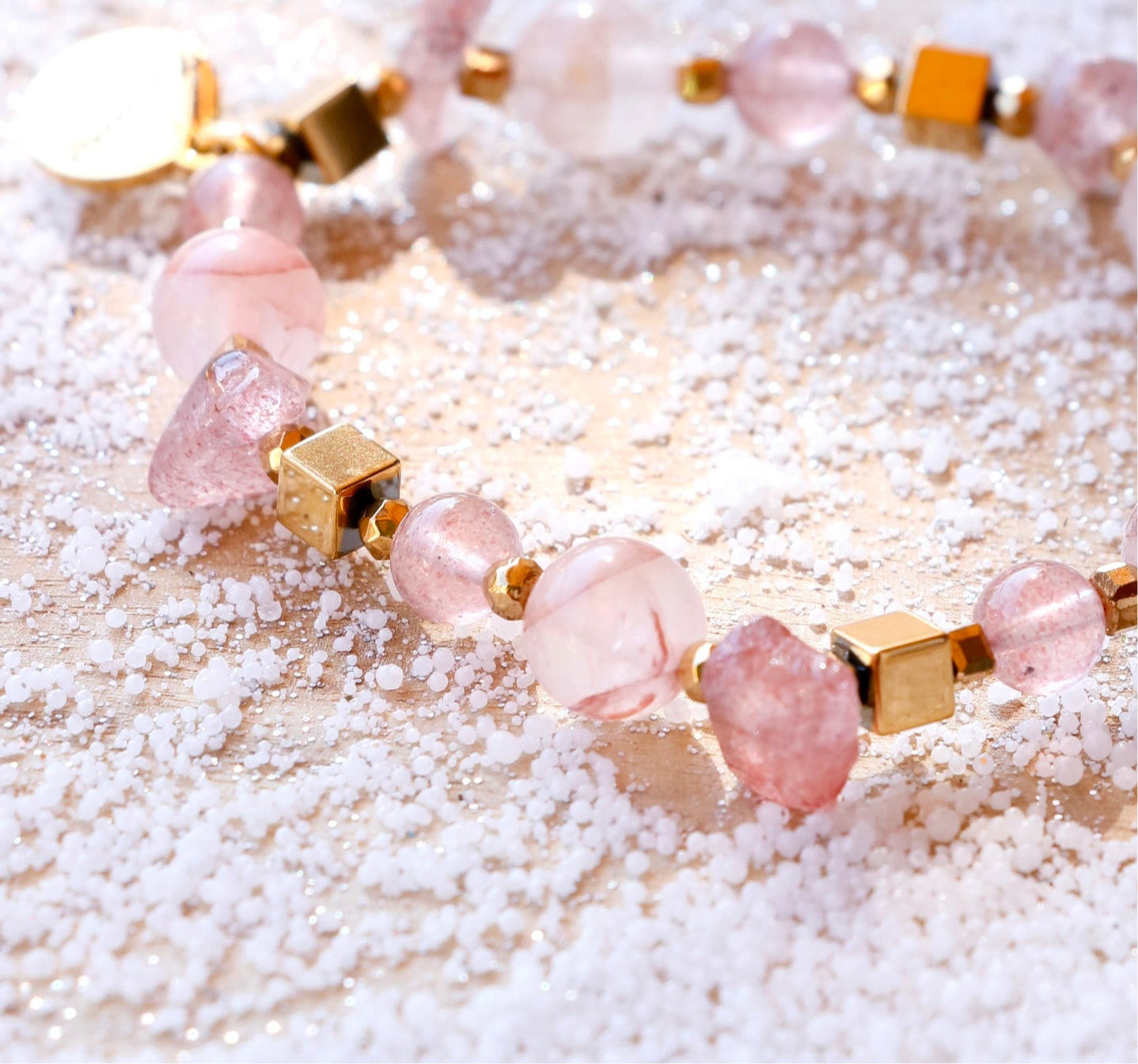Bracelet simple RASA en Quartz Framboise – Joie de vivre, Douceur & Amour de soi