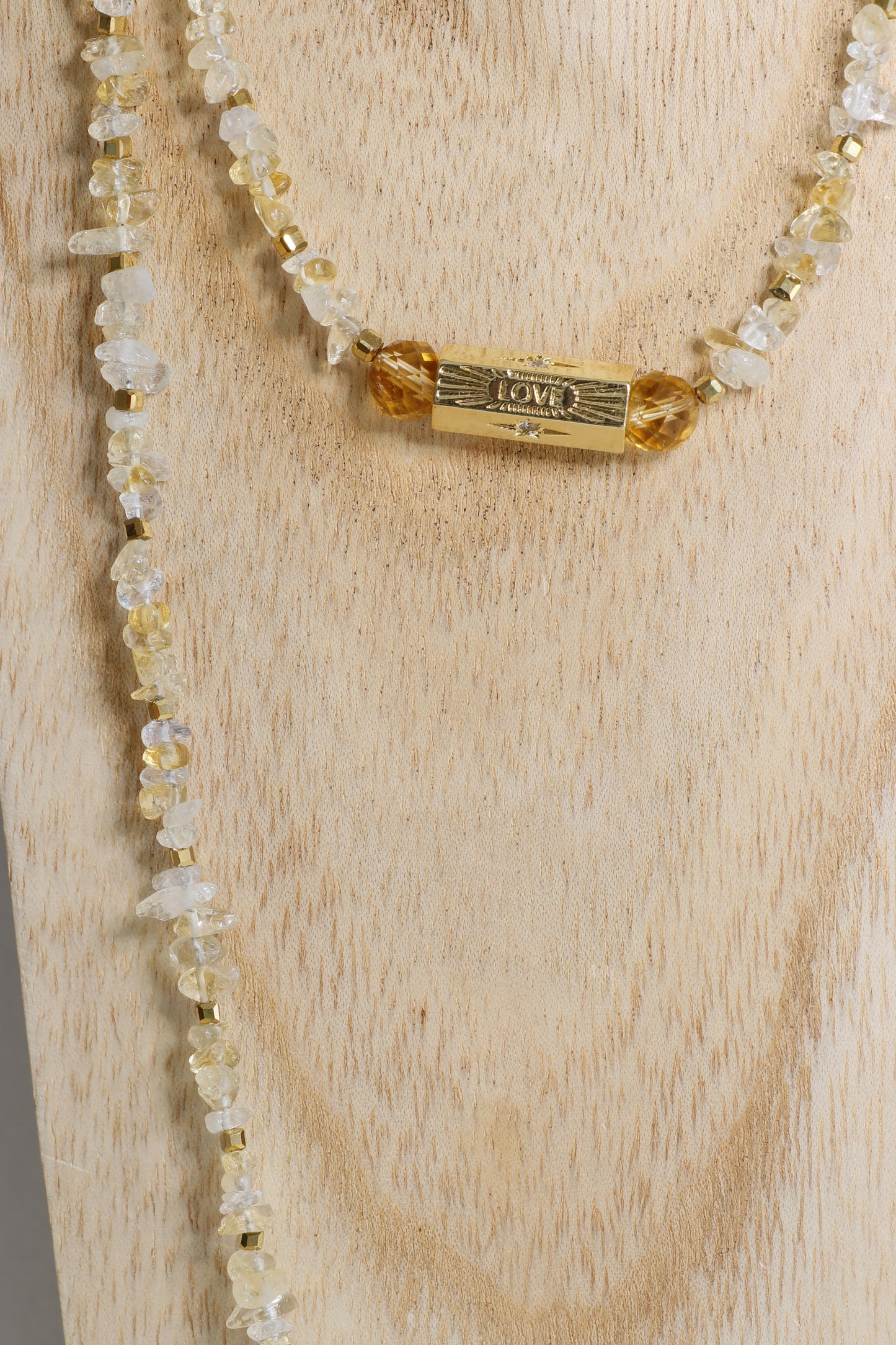 Collier écharpe LAKSHMI Abondance & Énergie Positive en Citrine