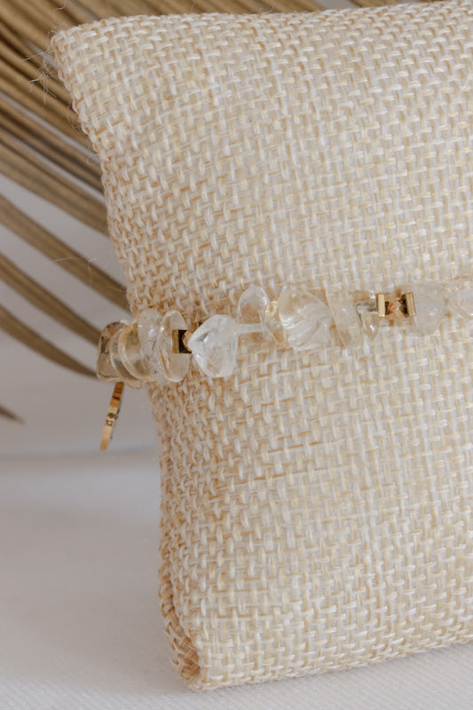 Bracelet LAKSHMI Collection White Pearl - Abondance & Énergie Positive en Citrine