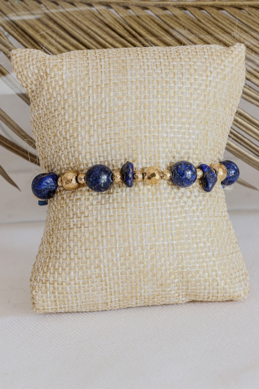 Bracelet JNANA Intuition & Communication en Lapis Lazuli