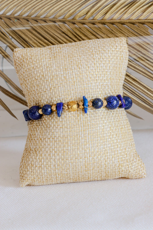 Bracelet JNANA Intuition & Communication en Lapis Lazuli
