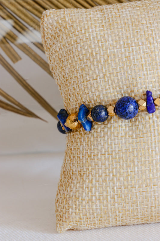 Bracelet JNANA Intuition & Communication en Lapis Lazuli