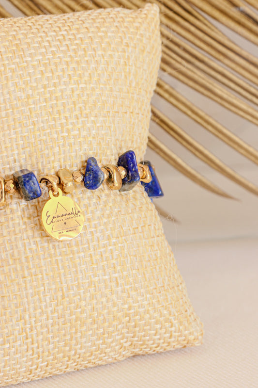 Bracelet scarabée JNANA Intuition & Communication en Lapis Lazuli