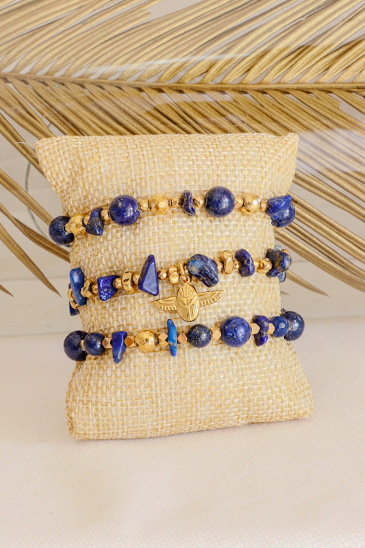 Bracelet JNANA Intuition & Communication en Lapis Lazuli