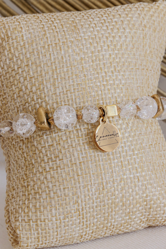Bracelet Quartz Blanc Givré – Clarté, Pureté et Harmonie Intérieure
