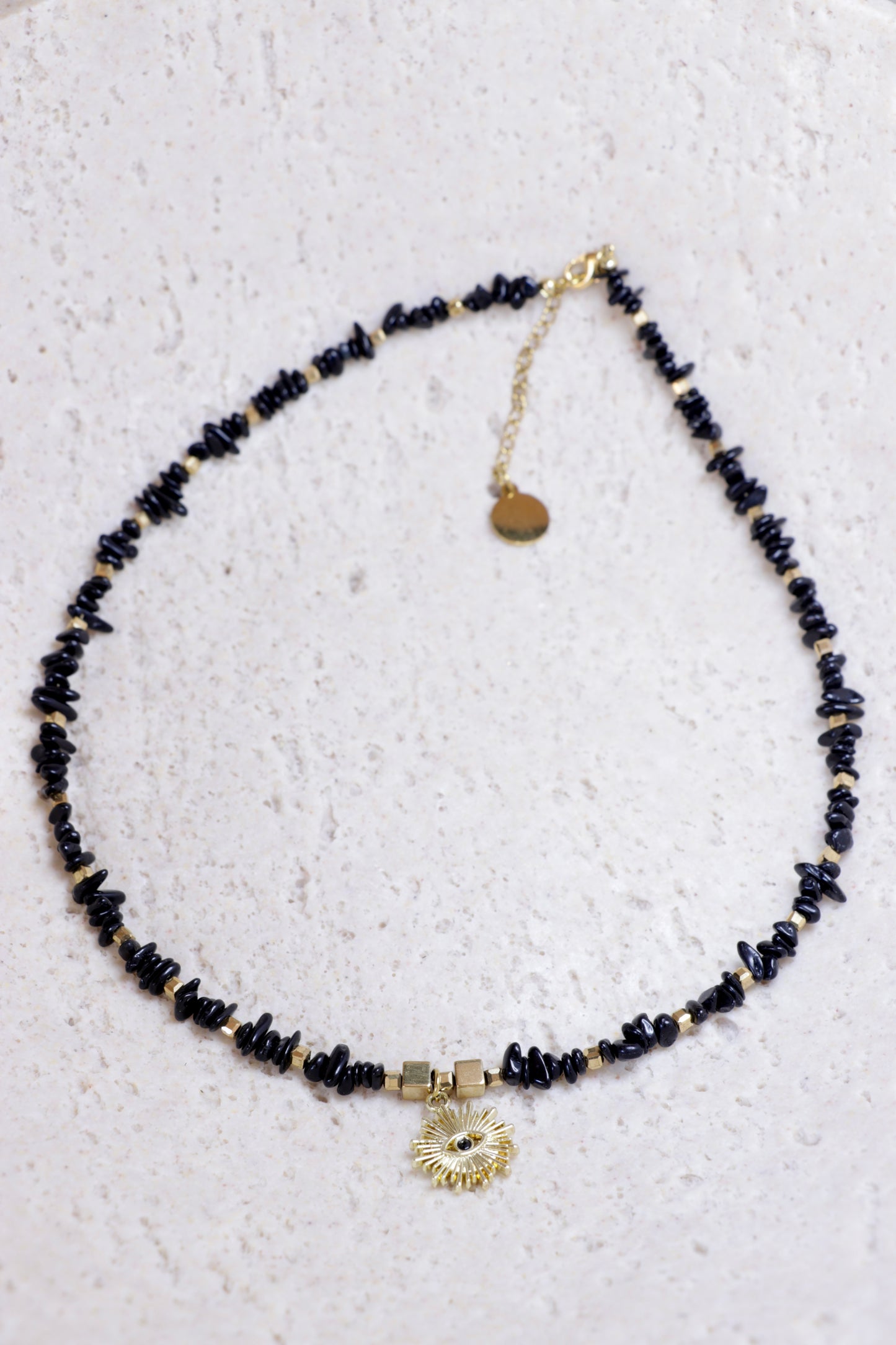 ÉGIDE - Collier Tour de Cou en Tourmaline Noire avec Oeil | PROTECTION