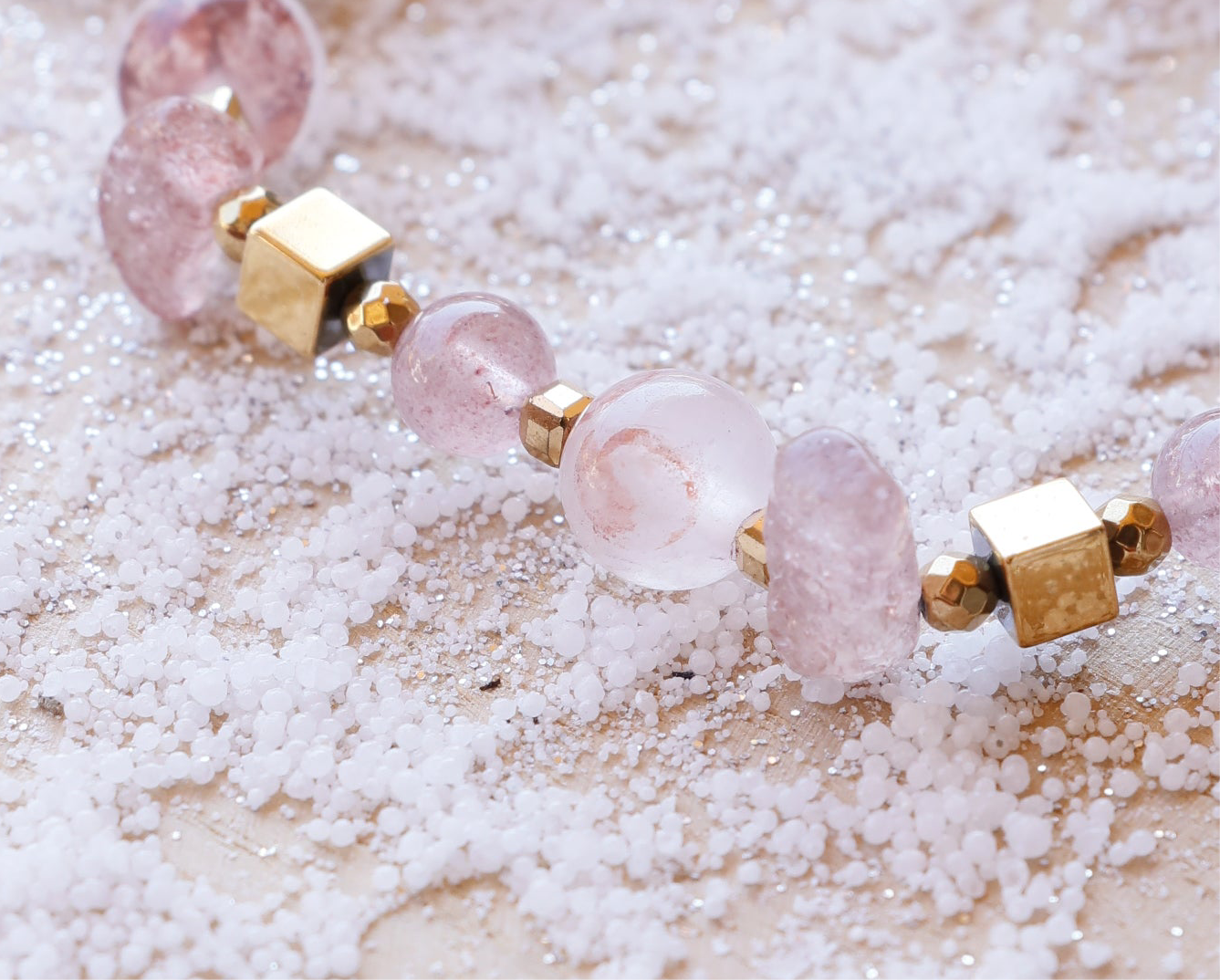 Bracelet simple RASA en Quartz Framboise – Joie de vivre, Douceur & Amour de soi