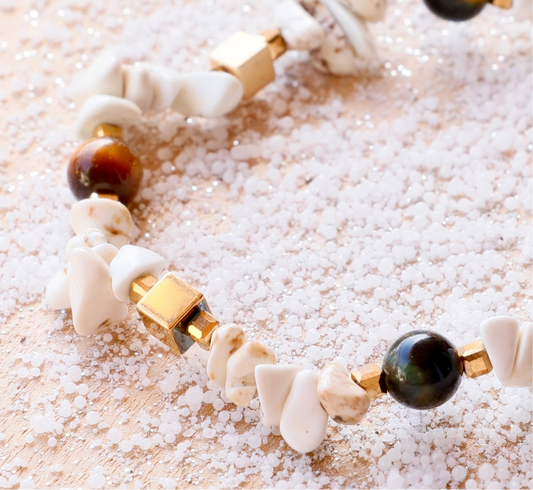 Bracelet DHYANA en Magnésite – Calme mental & Paix intérieure