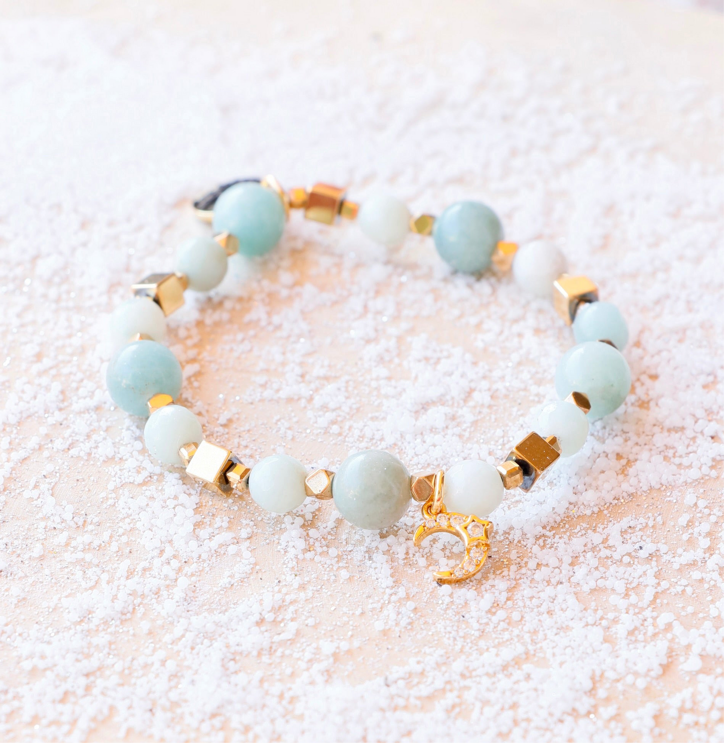 Bracelet SARASVATI en Amazonite  – Communication apaisée & Harmonie intérieure