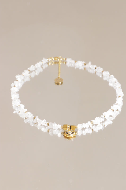 Collier Tour de cou SOMA en pierre de lune pendentif ✧︎ Je fais de ma sensibilité une force consciente.